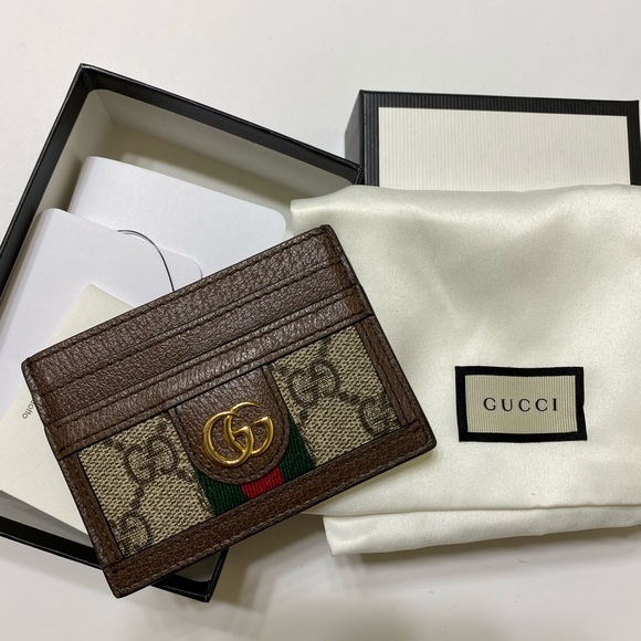 Gucci Handbags - Ophidia textured leather printed cardholder